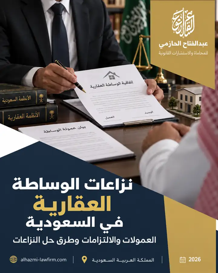 نزاعات الوساطة العقارية في السعودية: العمولة ومسؤولية الوسيط 2026