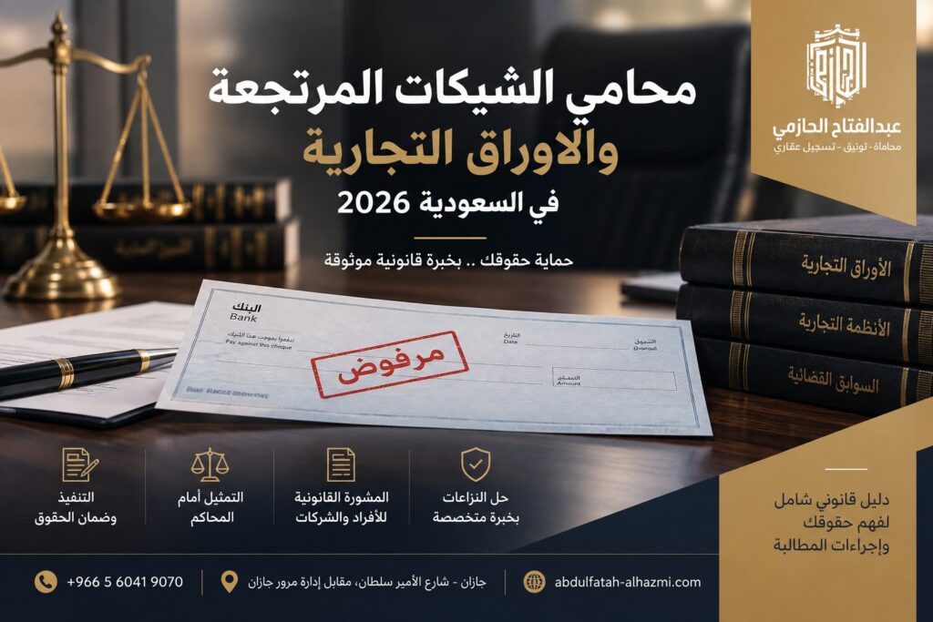 محامي شيكات مرتجعه